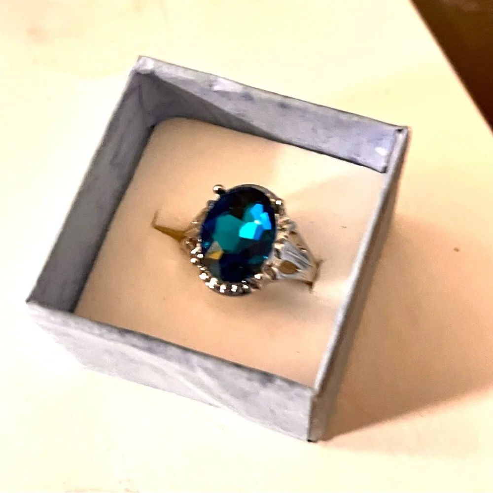 New Sterling Silver Maximalist 3.3ct Blue Paraiba Topaz Lux Statement Ring